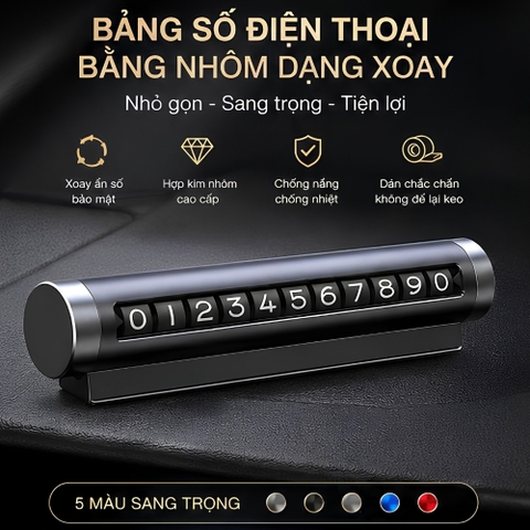 (KH) (BDT05) Bảng số điện thoại bằng nhôm dạng xoay