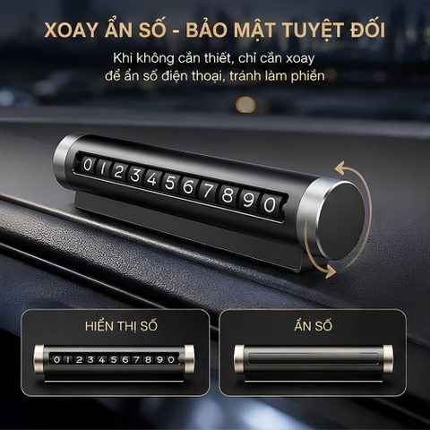 (KH) (BDT05) Bảng số điện thoại bằng nhôm dạng xoay