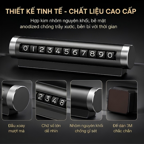 (KH) (BDT05) Bảng số điện thoại bằng nhôm dạng xoay