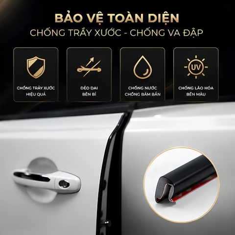 (cuộn 5 mét) CHỈ VIỀN NỘI THẤT Ô TÔ XE HƠI NHIỀU MÀU - nẹp trang trí ô tô