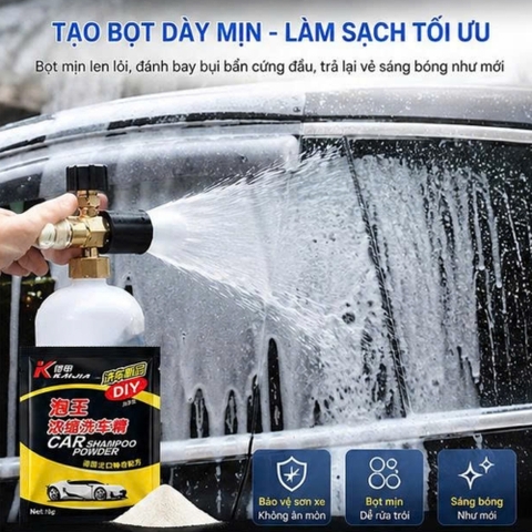 (DIY) Túi bột rửa xe ô tô không chạm Shampoo Powder 5gram pha với 5 lít nước