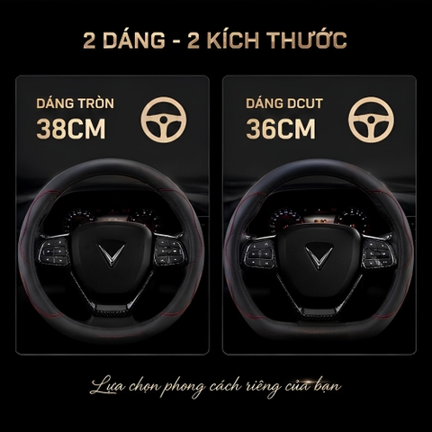 (KH) Bọc vô lăng da Pu đen chỉ đỏ lượn sóng M01