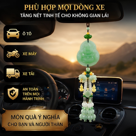 Khánh treo xe phong thủy, dây tua rua đá