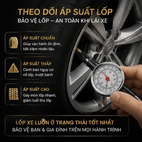 Đồng hồ đo áp suất lốp cầm tay - hàng có hộp