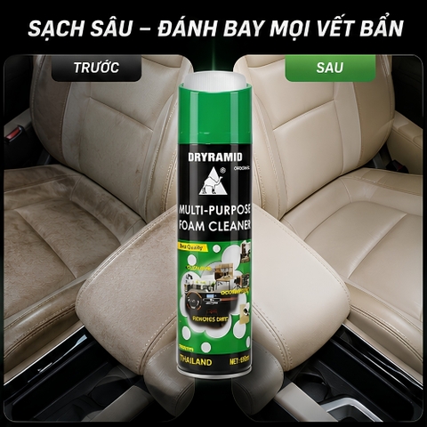 (KH) Xịt bọt đa năng vệ sinh ghế da nội thất màu xanh Dyramid