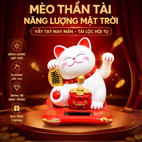 (KH) Chú mèo thần tài vẫy tay bằng năng lượng mặt trời