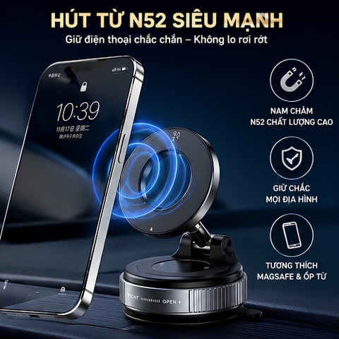 Giá Đỡ Điện Thoại Hút Từ Gấp Gọn Trên Ô Tô - mẫu mới 2025