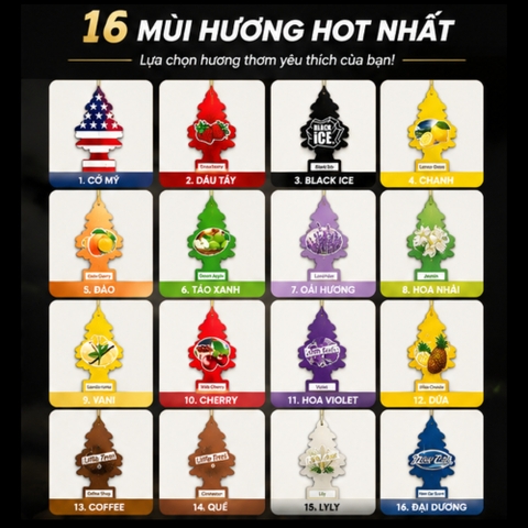 (16 mùi) Lá Thông Thơm Treo xe Loại