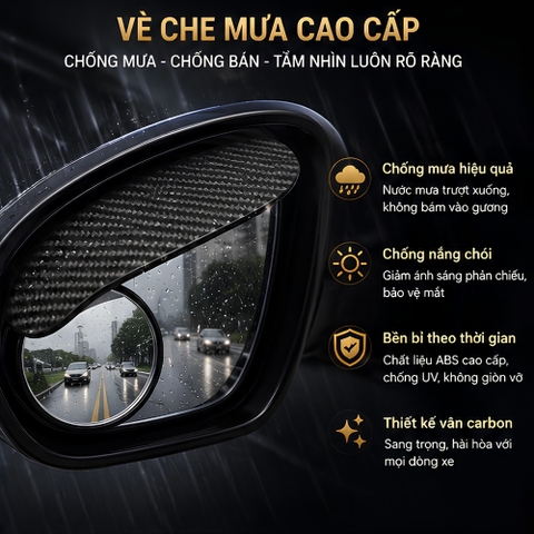 gương cầu lồi ô tô SEAMETAL Gương Chiếu Hậu Tròn Nhỏ Tự Động Đảo Ngược Điểm Mù 360 Độ Đa Năng