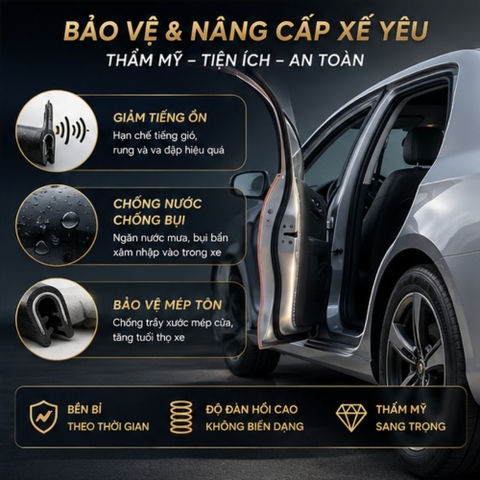 (KH) 1 mét Gioăng U cao su lõi thép - GLT đơn giá theo md
