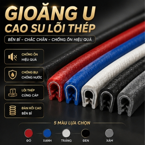 (KH) 1 mét Gioăng U cao su lõi thép - GLT đơn giá theo md