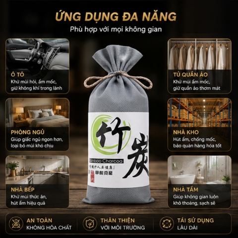 Túi than hoạt tính khử mùi trên ô tô