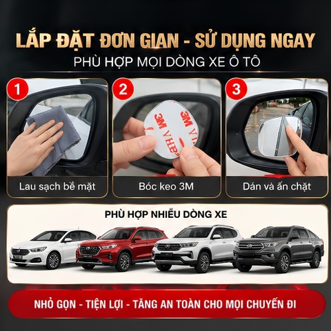 GƯƠNG CẦU LỒI CHÍNH HÃNG 3R - gương cầu chiếu hậu siêu to