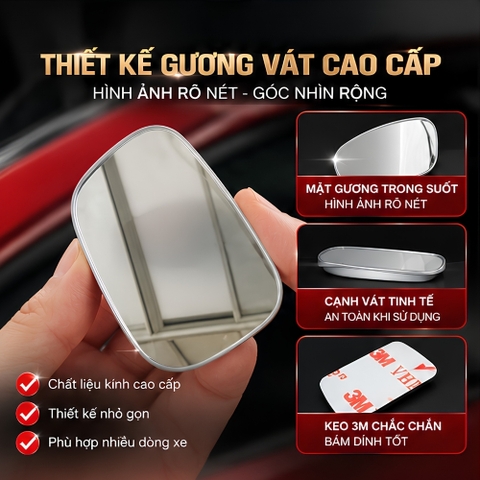 GƯƠNG CẦU LỒI CHÍNH HÃNG 3R - gương cầu chiếu hậu siêu to