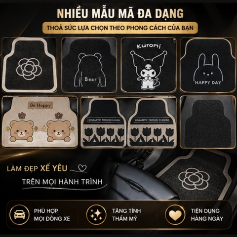 Thảm Lót Sàn Ô Tô - Thảm Rối Loại Dày Đế Gai Chống Trơn Trượt - TLS