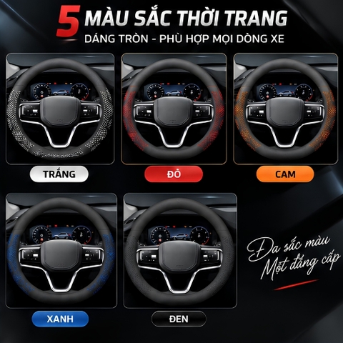 (KH) (BVL Mẫu 2) Bọc vô lăng ô tô da Nappa Tổ Ong cao cấp sang trọng thoáng khí - NP