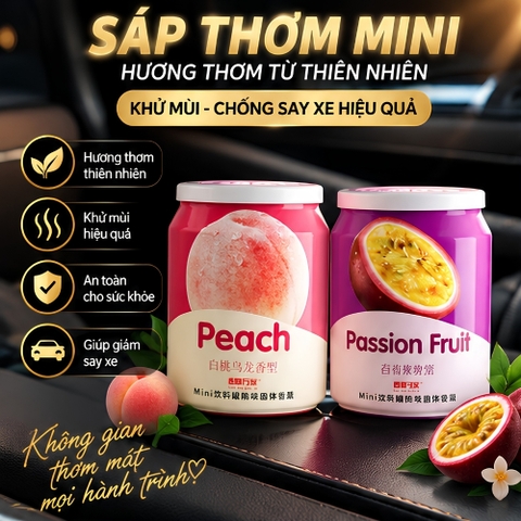 [5 Mùi Hương] Lon Sáp Thơm MiNi Triết Xuất Từ Hoa Quả Thiên Nhiên Cô Đặc Khử Mùi Chống Say xe Mang Lại Hương Thơm Dễ Chịu
