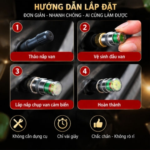 Bộ 4 nắp chụp van có cảm biến