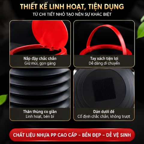 Thùng rác lò xo co giãn 4L mini
