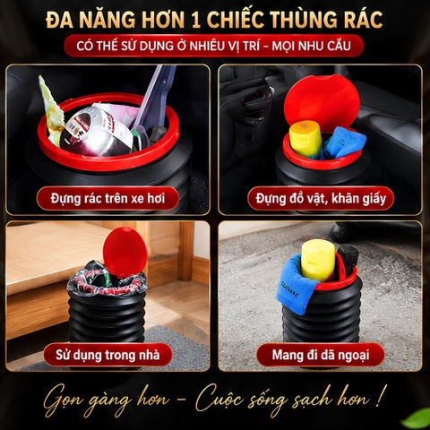 Thùng rác lò xo co giãn 4L mini