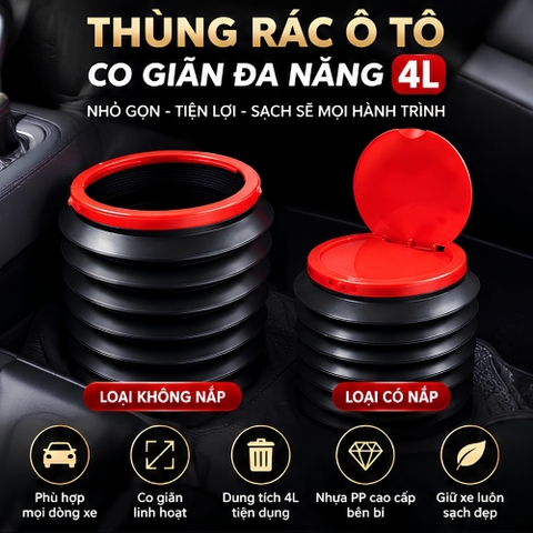 Thùng rác lò xo co giãn 4L mini