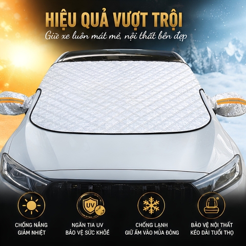 (KH) Bạt kính lái hút nam châm có tai che gương fom mới 2026