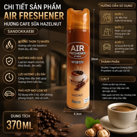 Xịt Sandokkebi 370ml Hương cafe sữa Hazelnut