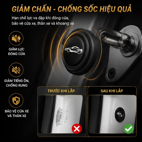 Nút giảm chấn logo hãng xe màu đen - NGC