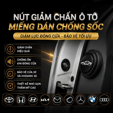 Nút giảm chấn logo hãng xe màu đen - NGC