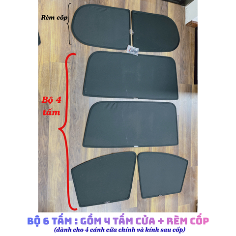 (6 Tấm) Combo Bộ 4 Tấm + Rèm Cốp Nam Châm Dành Cho Xe Limo Green