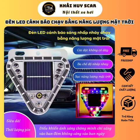 (KH) Đèn LED Cảnh Báo Nguy Hiểm Đa Năng Hình Tam Giác Kiêm Pin Sạc Dự Phòng Cho Ô Tô