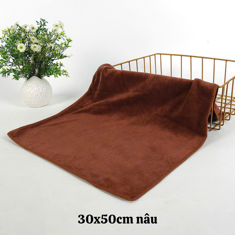 Khăn lau đa năng microfiber ko rụng lông nhiều màu 30x50cm