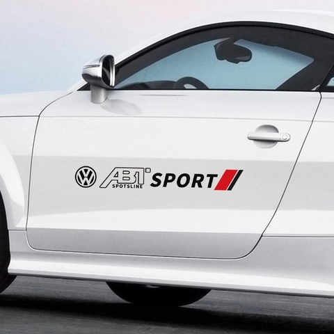 Bộ 02 Tem Dán Sườn Có Logo Hãng Xe Ô Tô, Decal Sticker Dán Xe Hơi Phong Cách Thể Thao Cá Tính
