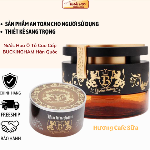 Nước hoa ô tô cao cấp BUCKINGHAM Hàn Quốc hương Cafe sữa, hộp 2 lọ