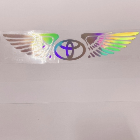 Tem Decal Phản Quang Cánh Thiên Thần Logo Hãng Xe Dán Trang Trí Theo Logo Xe Ô Tô