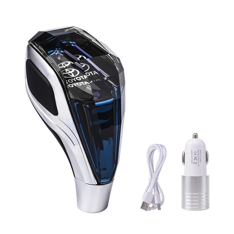 Tay Nắm Cần Số Pha Lê - Kính 5D - Đèn Led Đổi Màu - Logo Riêng Cho Dòng Xe Số Tự Động Chân Ren