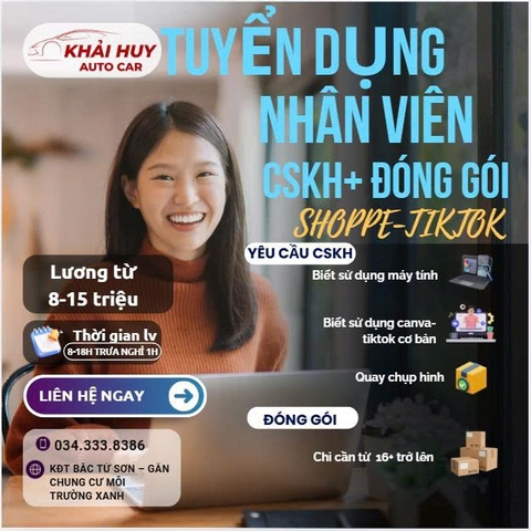 TIN TUYỂN DỤNG - CẦN GẤP - ĐI LÀM LUÔN ( có thưởng cho người giới thiệu)