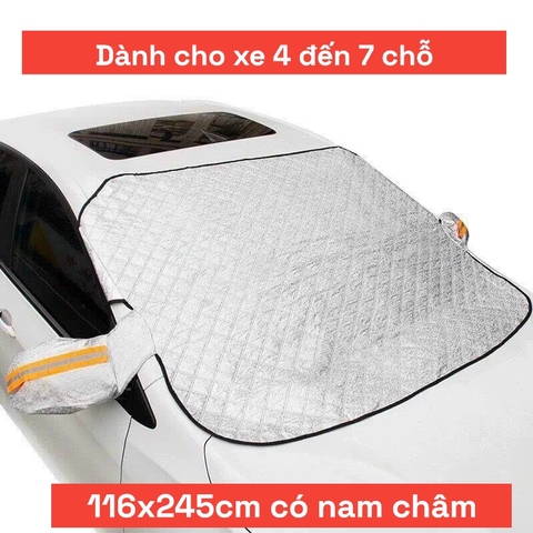 Bạt kính lái hút nam châm có tai che gương fom mới 2025