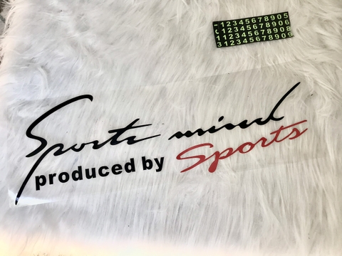 Tem dán decal Sport mind produced by Sports - tem dán nắp capo size 31x11cm