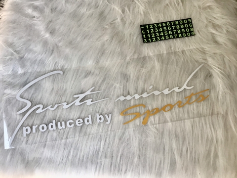 Tem dán decal Sport mind produced by Sports - tem dán nắp capo size 31x11cm