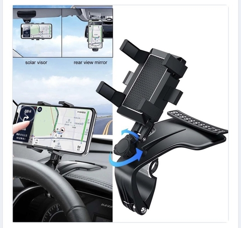 (kẹp cam) Giá đỡ kẹp điện thoại vô lăng,taplo xoay 360 độ