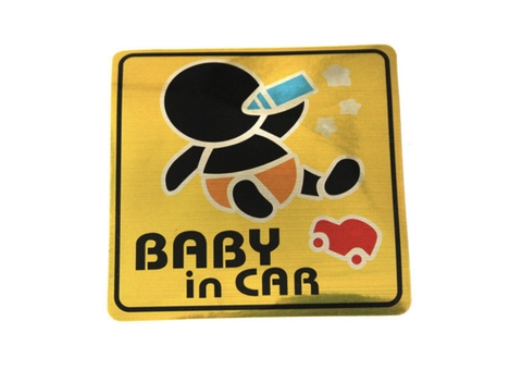 Tem dán phản quang Baby In Car  size 11x11cm
