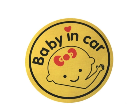 Tem dán phản quang Baby In Car  size 11x11cm