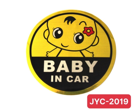Tem dán phản quang Baby In Car  size 11x11cm