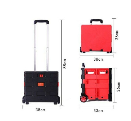 Thùng gấp gọn vali kéo 45L có bánh xe
