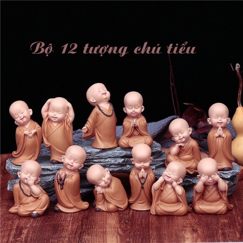 set 12 tượng ô su áo nâu 12 tư thế