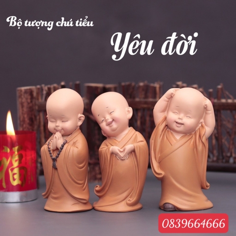 set 12 tượng ô su áo nâu 12 tư thế