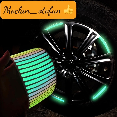 Set 20 miếng dán phản quang 7 màu sắc cầu vồng