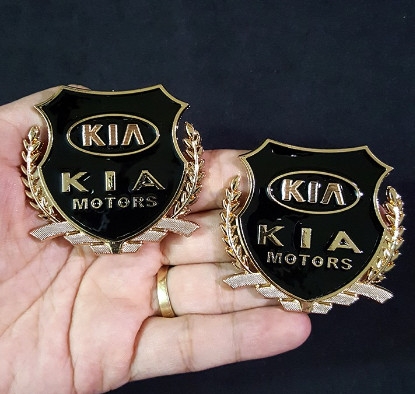 Bộ 2 miếng dán kim loại bông lúa logo