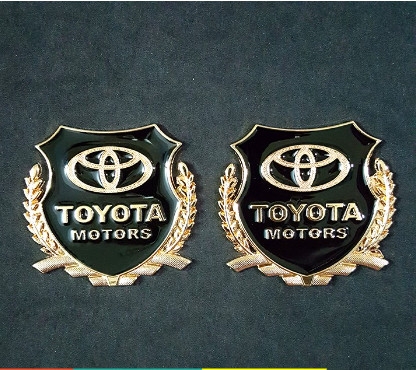 Bộ 2 miếng dán kim loại bông lúa logo